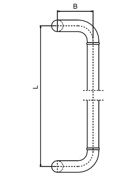 Juego Tirador Acero Inoxidable Codo Doble Serie Palma