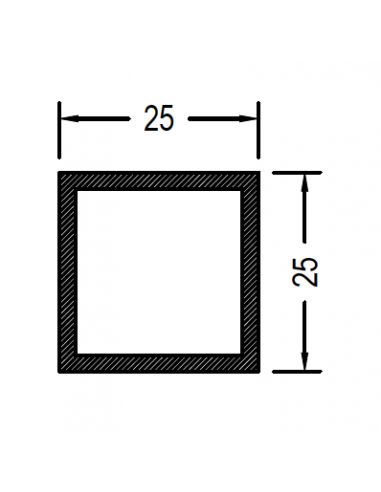 Cuadrado de 25 x 1.3mm