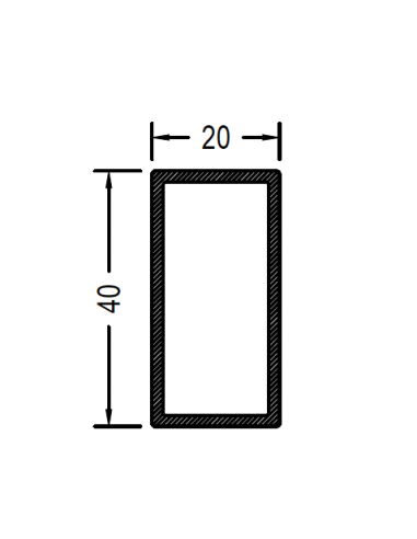 Rectangular de 40 x 20 x 1.3mm
