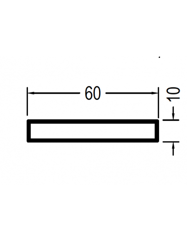 Rectangular de 60 x 20 x 1.3mm