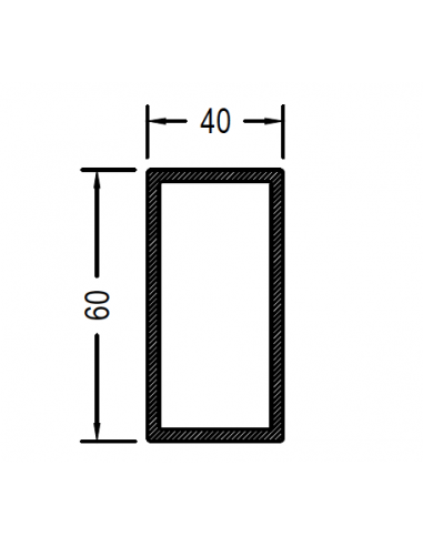 Rectangular de 60 x 40 x 1.3mm