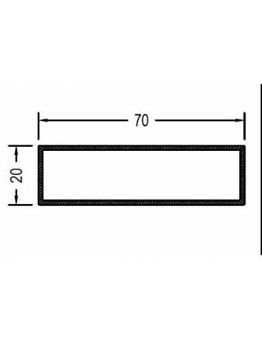 Rectangular de 70 x 20 x 1.4mm