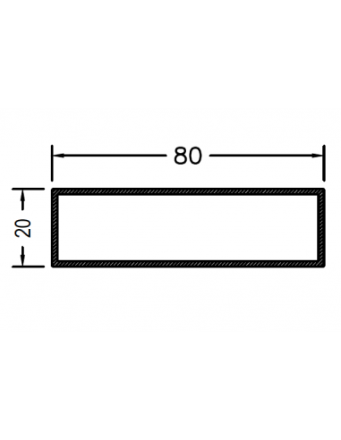 Rectangular de 80 x 20 x 1.4mm