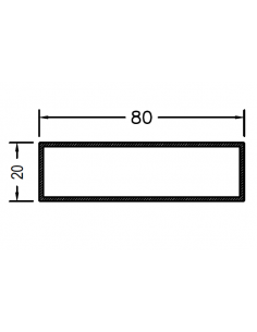 Rectangular de 80 x 40 x 1.5mm