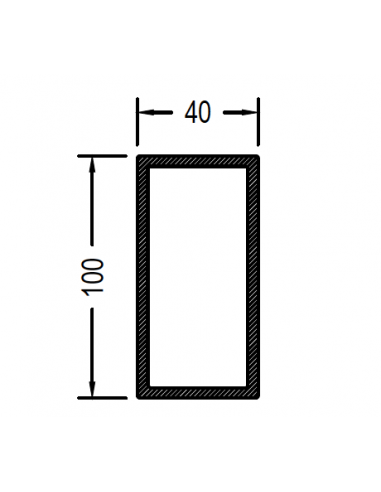 Rectangular de 100 x 40 x 1.7mm