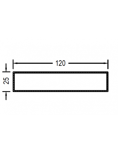 Rectangular de 120 x 25 x 1.4mm