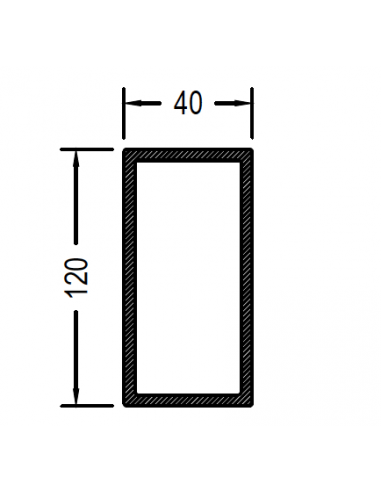 Rectangular de 120 x 40 x 2.0mm