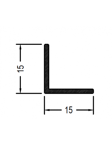 Angulo de 15 x 15 x 1.3mm