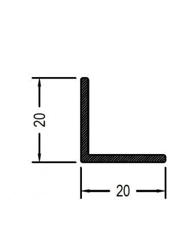 Angulo de 20 x 20 x 1.3mm