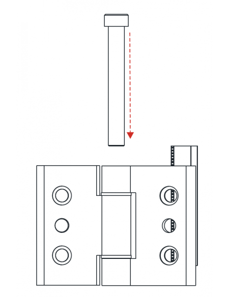 Bisagra con eje Extraíble PG103 SERIE PLEGABLE
