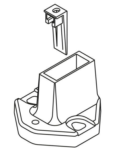 PIE BARRANDILLA RECTANGULAR 40x20 SERIE  D´GLASS CERO