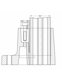 PIE BARRANDILLA RECTANGULAR 40x20 SERIE  D´GLASS CERO 2