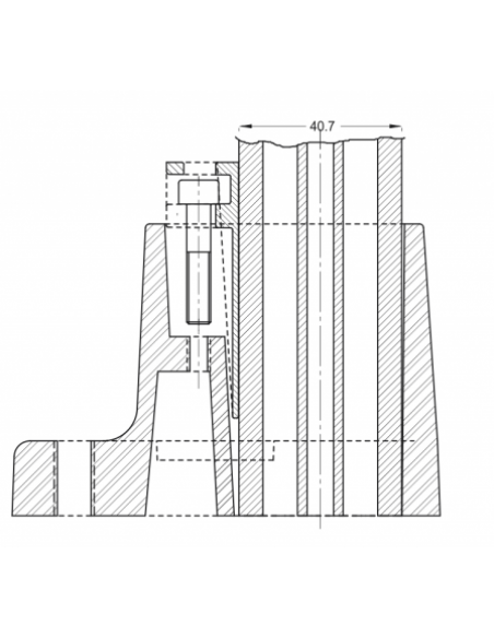 PIE BARRANDILLA RECTANGULAR 40x20 SERIE  D´GLASS CERO