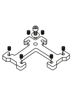 ESCUADRA BARANDILLA 90º CON TALADRO SERIE  D´GLASS CERO
