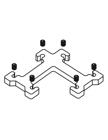 ESCUADRA BARANDILLA 90º SERIE  D´GLASS CERO