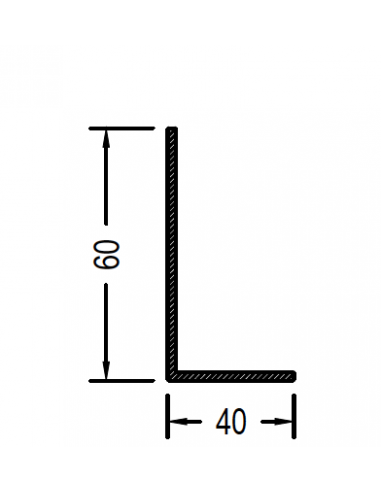 Angulo de 60 x 40 x 1.3mm