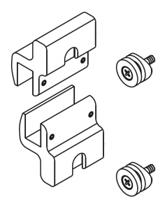 JUEGO DE PINZAS SUJECIÓN CRISTAL EXTERIOR TUBO Ø40X5 SERIE D´GLASS CERO