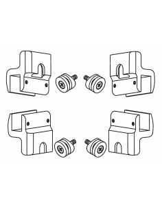 KIT DE PINZAS PARA ESQUINA TUBO Ø40X5 SERIE D´GLASS CERO