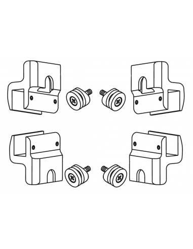 KIT DE PINZAS PARA ESQUINA TUBO Ø40X5 SERIE D´GLASS CERO
