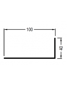 Angulo de 100 x 40 x 1.8mm