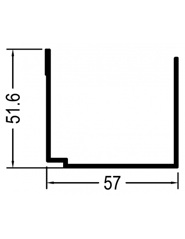 Canalón 57 mm pérgola DG220TF