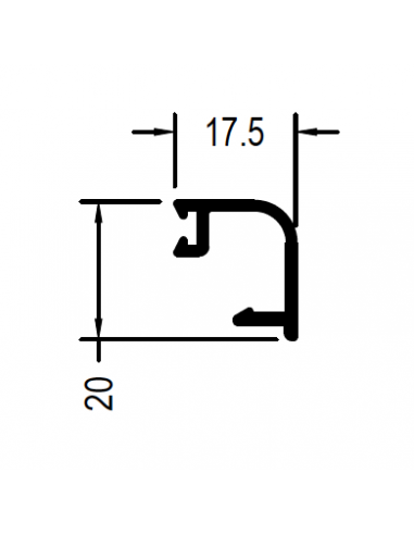 Junquillo curvo de 17,5mm