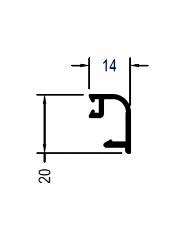 Junquillo curvo de 14 mm