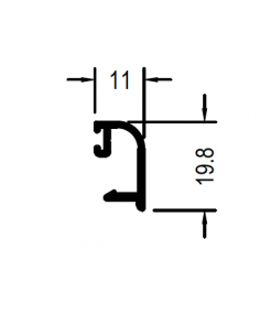 Junquillo curvo de 11mm