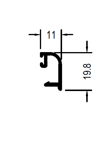 Junquillo curvo de 11mm