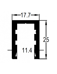 U Cristal 117,7x25 DG CERO