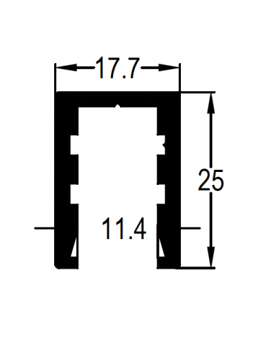U Cristal 117,7x25 DG CERO