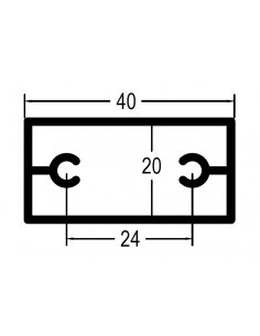 Rectangular 40x20x1,3mm Autorroscante DG CERO